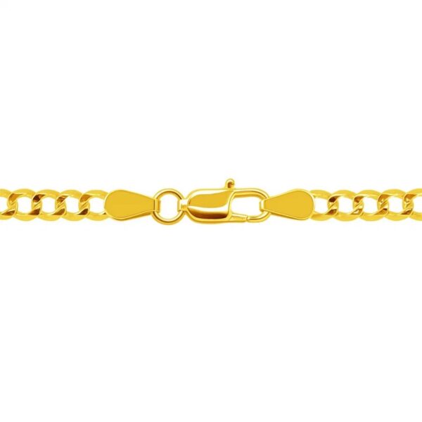 14k Yellow Gold Solid Curb Chain (3.20 mm) - alternate view 3