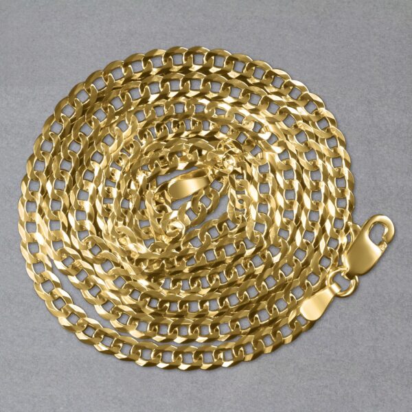 14k Yellow Gold Solid Curb Chain (3.20 mm) - alternate view 4