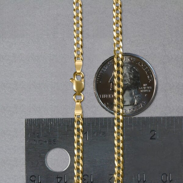 14k Yellow Gold Solid Curb Chain (3.20 mm) - alternate view 5