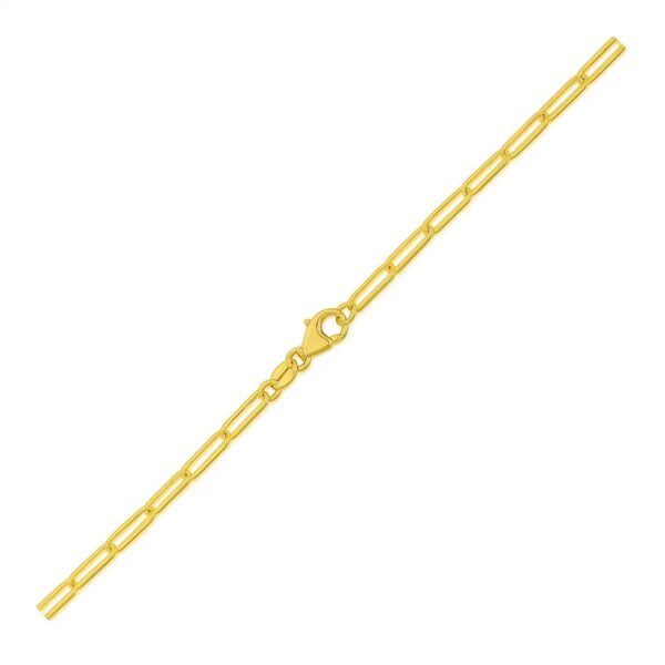 14K Yellow Gold Paperclip Bracelet (2.50 mm) - alternate view 2