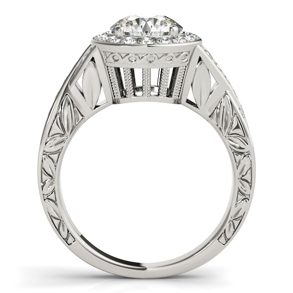 Halo Set Diamond Engagement Ring in 14k White Gold (1 5/8 cttw) - alternate view 2