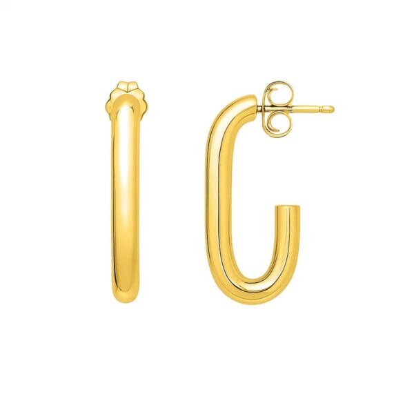 Paperclip Hoop Earrings in 14K Yellow Gold (27mmx12mm) - alternate view 2