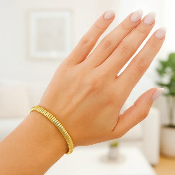 14K Yellow Gold Tubogas Bracelet (5.00 mm) - alternate view 4
