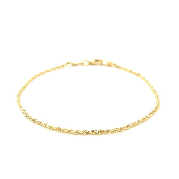 10k Yellow Gold Solid Diamond Cut Rope Bracelet (1.60 mm) - alternate view 2