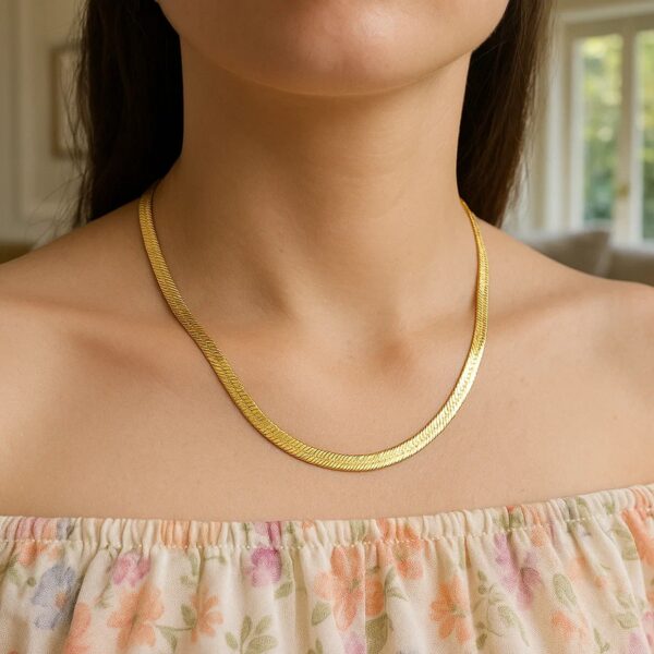 14k Yellow Gold Super Flex Herringbone Chain (6.00 mm) - alternate view 5