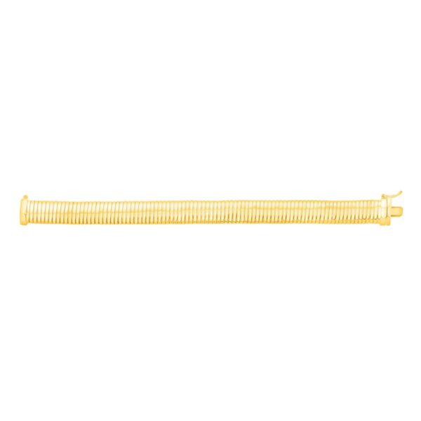 Sterling Silver Yellow Gold Plated Standard Thick Tubogas Bracelet (12.00 mm) - alternate view 3