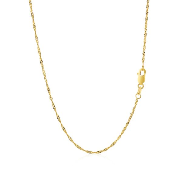 14k Yellow Gold Singapore Chain (1.30 mm) - alternate view 3