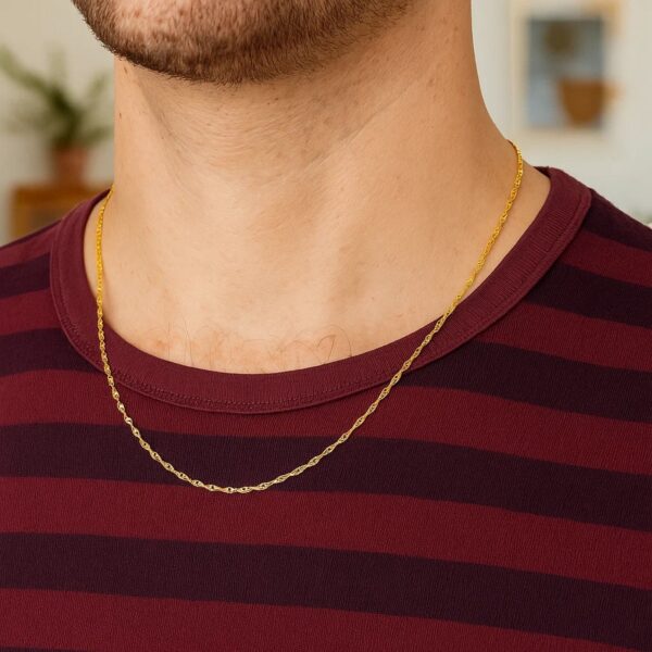 14k Yellow Gold Singapore Chain (1.30 mm) - alternate view 5