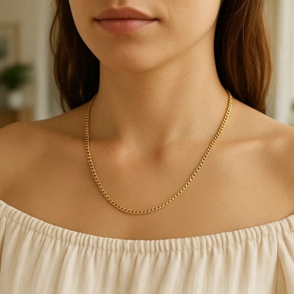 3.30mm 14K Yellow Gold Gourmette Chain - alternate view 5