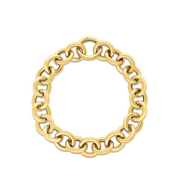 14k Yellow Gold Round Link Bracelet (11.60 mm) - alternate view 2