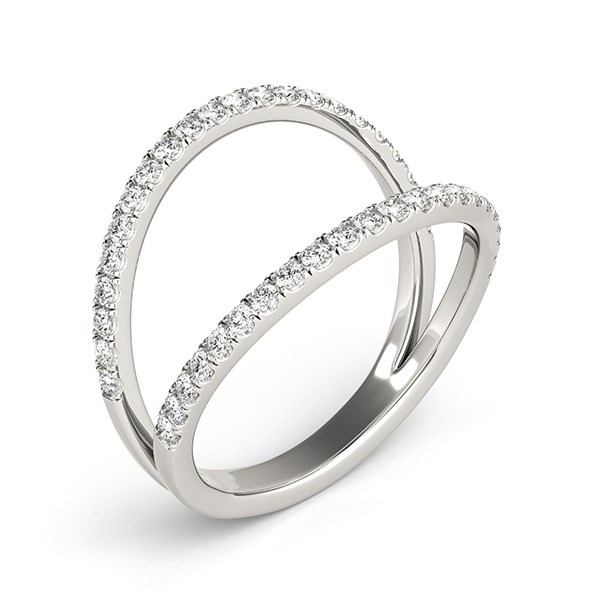 14k White Gold Diamond Split Band Ring (1/4 cttw) - alternate view 3