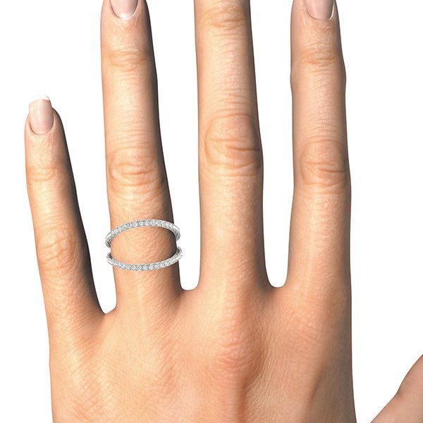 14k White Gold Diamond Split Band Ring (1/4 cttw) - alternate view 4