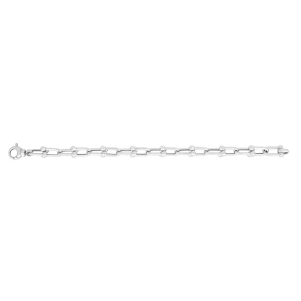 Sterling Silver Rhodium Plated Jax Link Bead Bracelet (9.20 mm) - alternate view 2