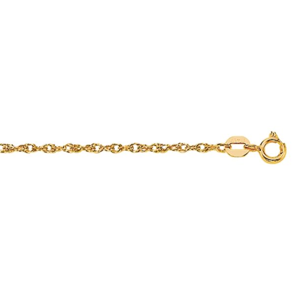 14k Yellow Gold Machine Rope Chain (1.10 mm) - alternate view 2