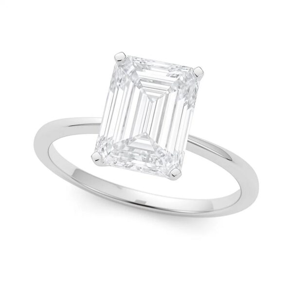 5 Carat Radiant Lab Grown IGI G/VS1 Diamond Solitaire Ring in 10K White Gold