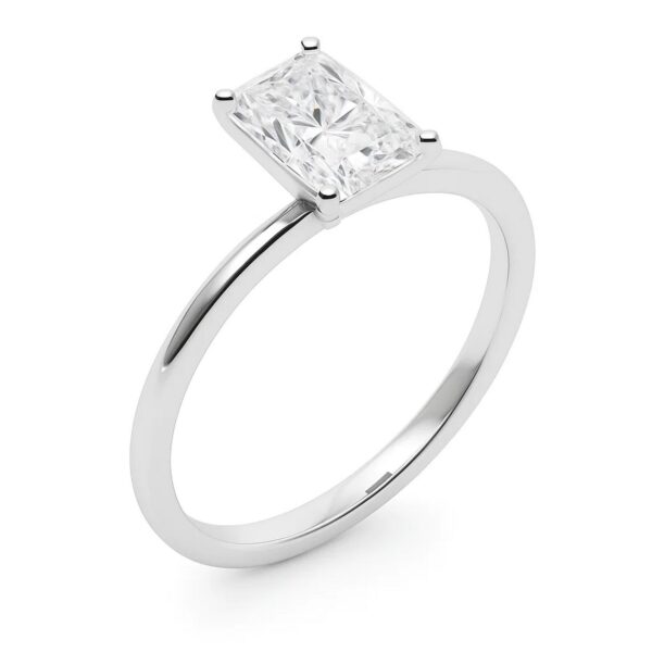 5 Carat Radiant Lab Grown IGI G/VS1 Diamond Solitaire Ring in 10K White Gold - alternate view 2
