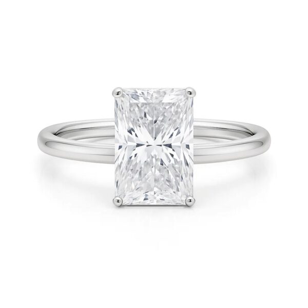 5 Carat Radiant Lab Grown IGI G/VS1 Diamond Solitaire Ring in 10K White Gold - alternate view 3