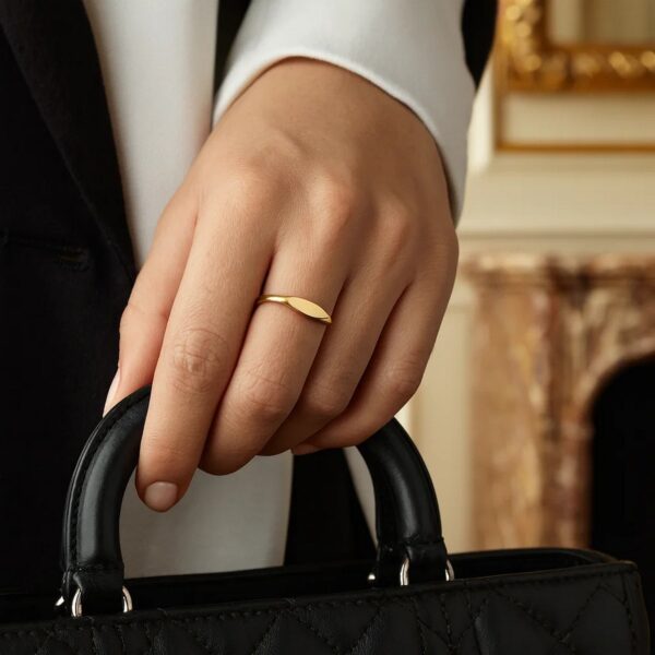 14K Yellow Gold Polished Sculpted Ring (3.00 mm) - alternate view 4