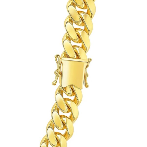 14k Yellow Gold Classic Miami Cuban Solid Chain (10.10 mm) - alternate view 4