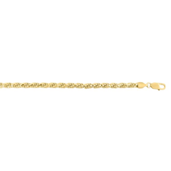 Sterling Silver Yellow Gold Plated Diamond Cut Royal Rope Chain (5.00 mm) - alternate view 4
