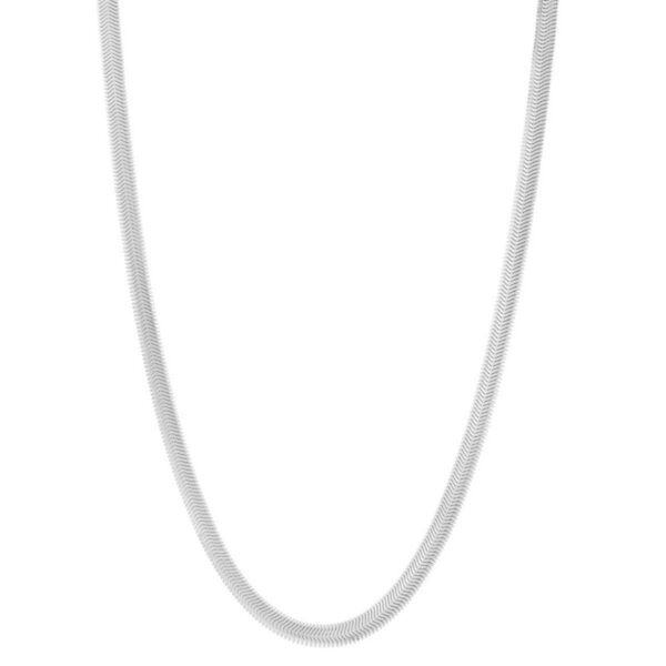 Sterling Silver Rhodium Plated Oval Snake Chain (6.40 mm) - alternate view 2