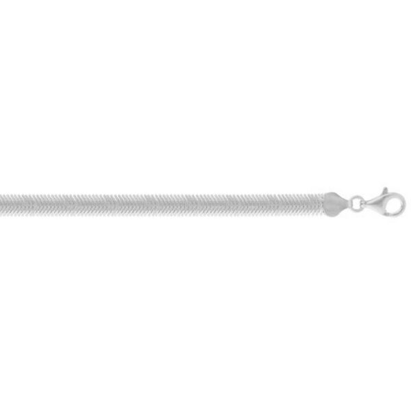 Sterling Silver Rhodium Plated Oval Snake Chain (6.40 mm) - alternate view 3