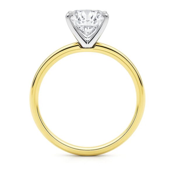 3 Carat Cushion Lab Grown IGI G/VS1 Diamond Solitaire Ring in 10K Yellow Gold - alternate view 4