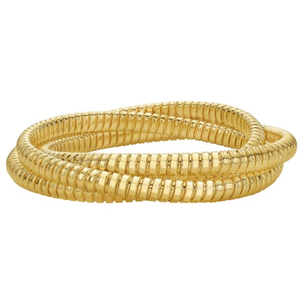 14K Yellow Gold Tubogas Triple Wrap Bangle - alternate view 2