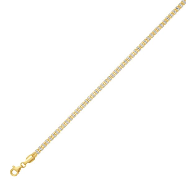 Sterling Silver with Gold Plated Ice Barrel Chain (4.00 mm) - alternate view 2