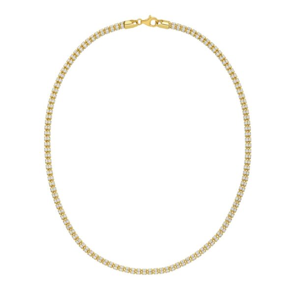 Sterling Silver with Gold Plated Ice Barrel Chain (4.00 mm) - alternate view 3