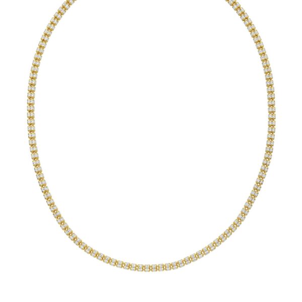Sterling Silver with Gold Plated Ice Barrel Chain (4.00 mm) - alternate view 4