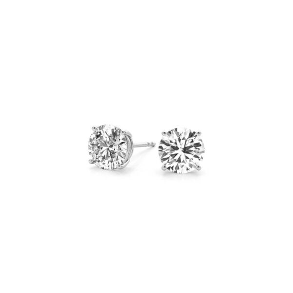 2 cttw Certified IGI Lab Grown Round Diamond Stud Earrings 14k White Gold(G/VS2) - alternate view 3