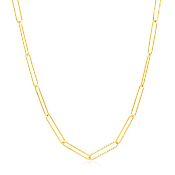 14k Yellow Gold Wire Paperclip Chain (2.7 mm) - alternate view 2