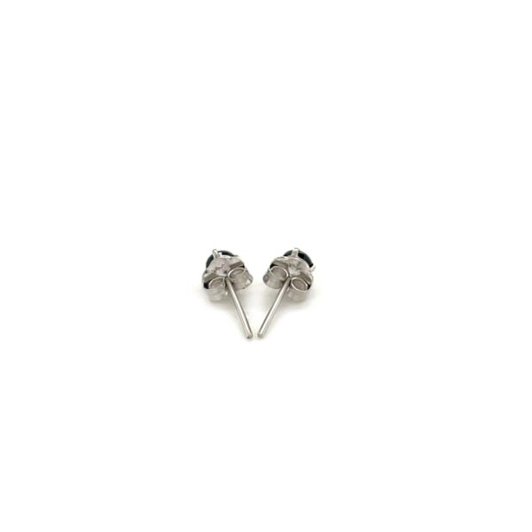 14k White Gold Black 3mm Faceted Cubic Zirconia Stud Earrings - alternate view 3