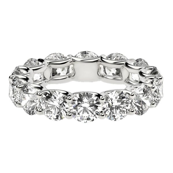 Round Cut Lab Grown Diamond Eternity Ring in 14k White Gold (6 cttw FG/VS2) - F-G - alternate view 2