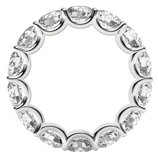 Round Cut Lab Grown Diamond Eternity Ring in 14k White Gold (6 cttw FG/VS2) - F-G - alternate view 3