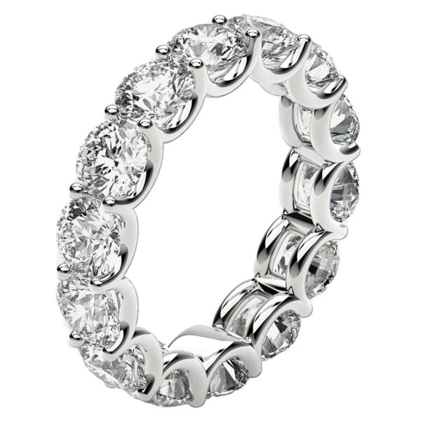 Round Cut Lab Grown Diamond Eternity Ring in 14k White Gold (6 cttw FG/VS2) - F-G - alternate view 4