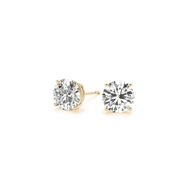 3 cttw Certified IGI Lab Grown Round Diamond Earrings 14k Yellow Gold (G/VS2) - alternate view 3