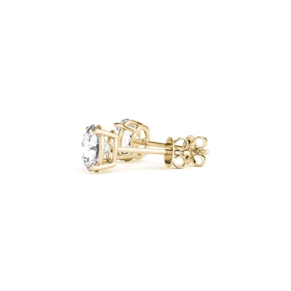 3 cttw Certified IGI Lab Grown Round Diamond Earrings 14k Yellow Gold (G/VS2) - alternate view 4