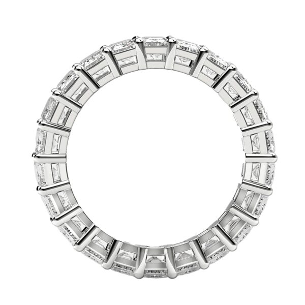 Emerald Cut Lab Grown Diamond Eternity Ring in 14k White Gold (3 cttw FG/VS2) - F-G - alternate view 3