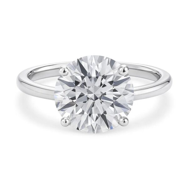 5 Carat Round Lab Grown IGI G/VS1 Diamond Solitaire Ring in 10K White Gold - alternate view 3