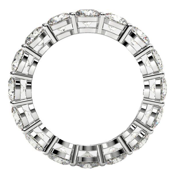 Round Cut Lab Grown Diamond Eternity Ring in 14k White Gold (4 cttw FG/VS2) - F-G - alternate view 3