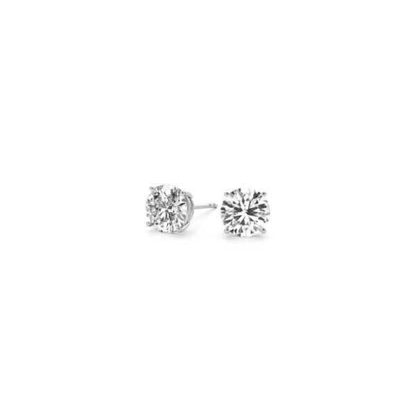 1 cttw Certified IGI Lab Grown Round Diamond Stud Earrings 14k White Gold(G/VS2) - alternate view 3