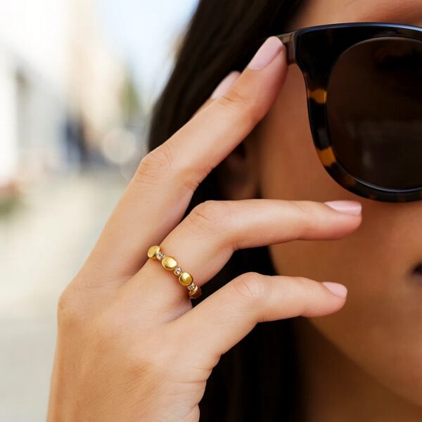14K Yellow Gold Textured Rope Ring (4.00 mm) - alternate view 3
