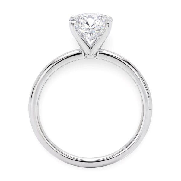 2 Carat Oval Lab Grown IGI G/VS1 Diamond Solitaire Ring in 14K White Gold - alternate view 3
