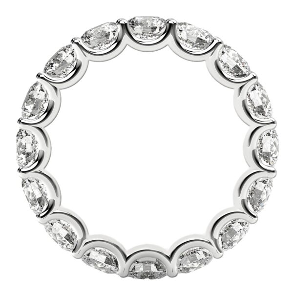 Round Cut Lab Grown Diamond Eternity Ring in 14k White Gold (4 cttw FG/VS2) - F-G - alternate view 3