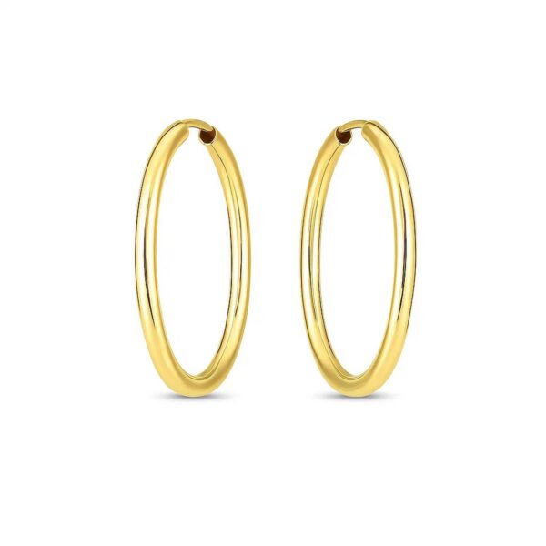 14k Yellow Gold Endless Oval Hoop Earrings(2x25mm) - alternate view 2