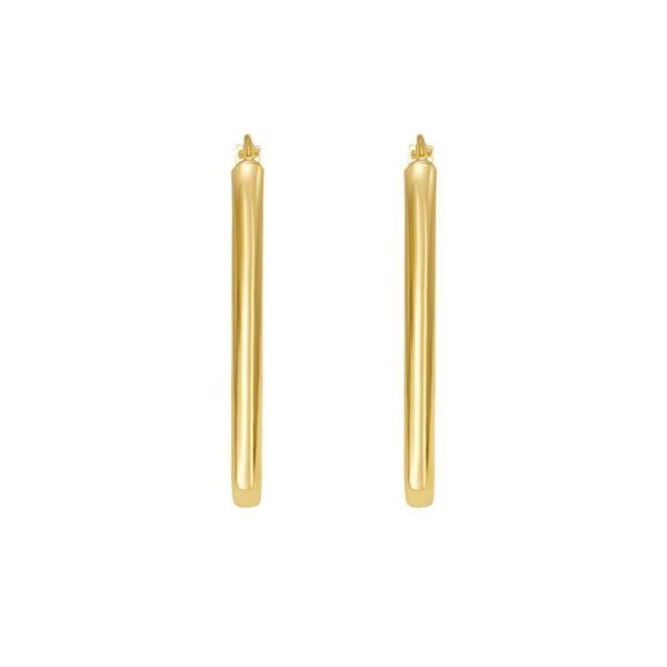 14K Yellow Gold V Hoop Earrings - alternate view 3