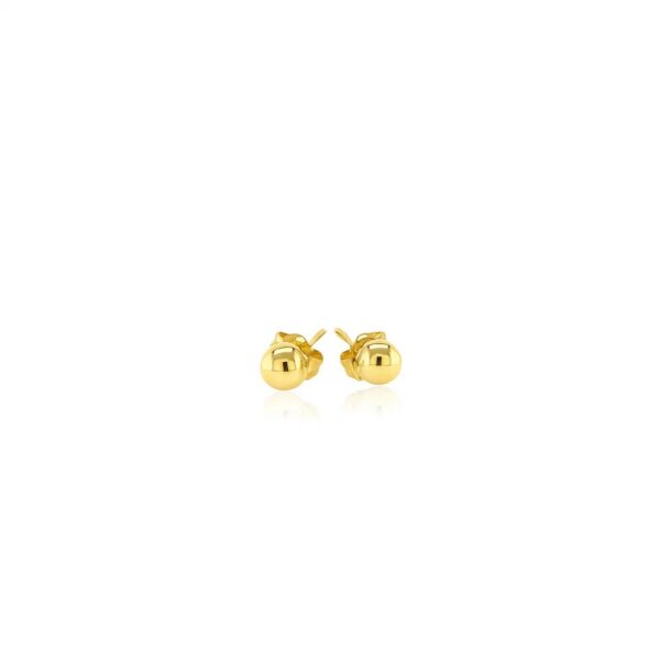10k Yellow Gold Ball Style Stud Earrings (4mm) - alternate view 2