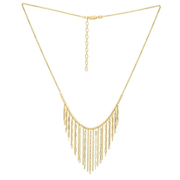 Graduated Fringe Necklace in 14K Yellow Gold - alternate view 2